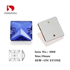 DZ 4068 10mm  crystal sew on rhinestone square shape